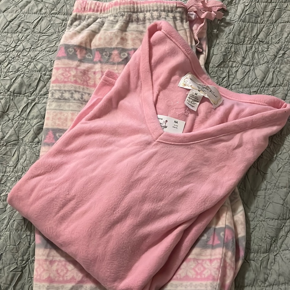 Pink fleece pajama set